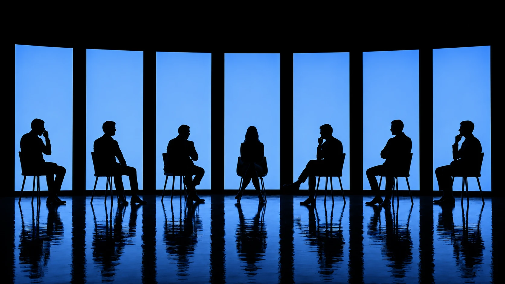 Our Service Disciplines — SRF Media Boardroom Silhouettes